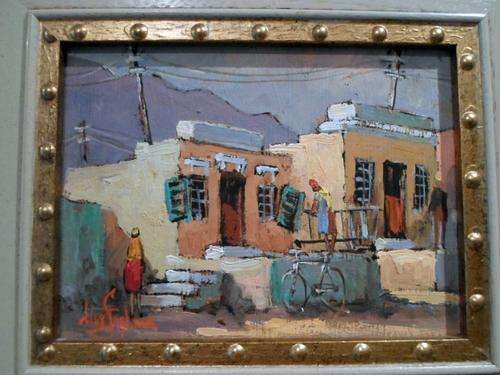 Willie Strydom - Malay Quarters - Stunning painting!! Bid now, low price!!